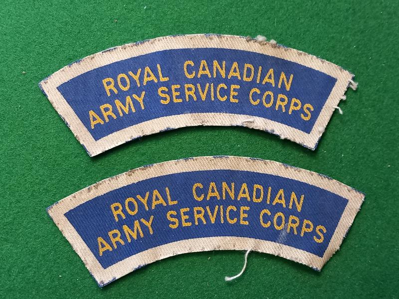 ROYAL CANADIAN ARMY SERVICE CORPS MATCHED PRINTED SET
