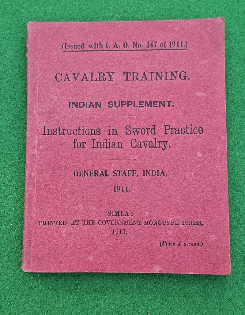 1911 CAVALRY TRAINING  MANUAL  INDIAN SUPPLEMENT