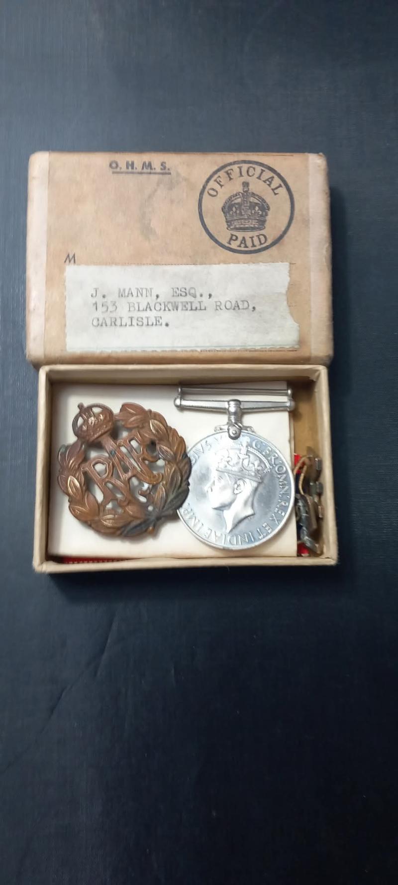 R.A.F CASUALTY MEDAL GROUPING