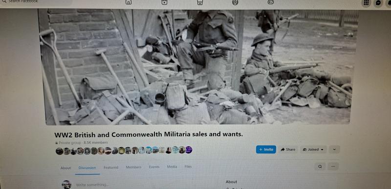 W.W.2 British and Commonwealth Militaria sales and wants face book page