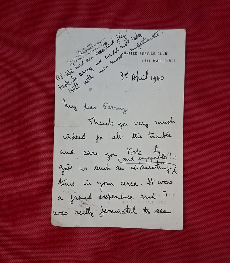CLAUDE AUCHINLECK  SIGNED LETTER - HISTORIC ITEM