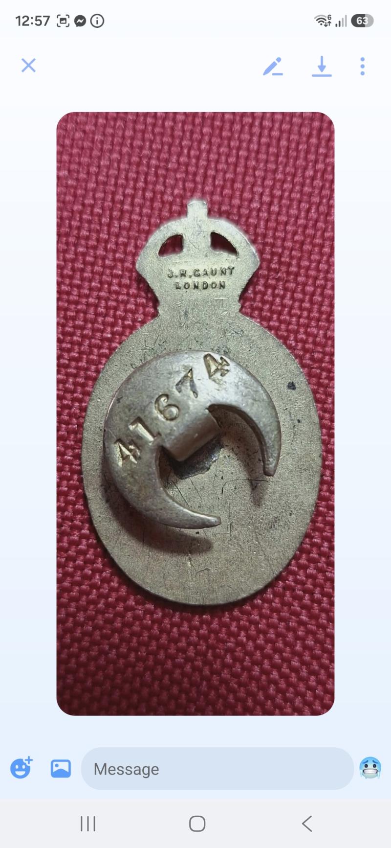 1915 ON WAR SERVICE BADGE