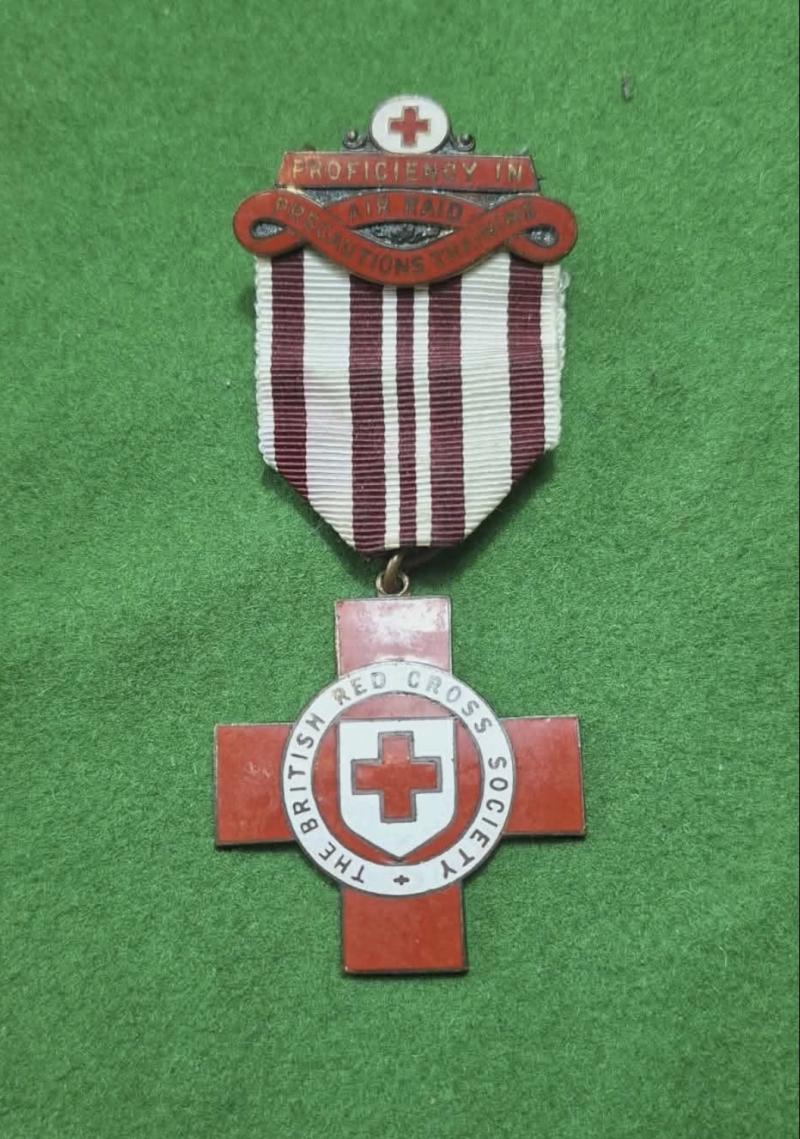 BRITISH RED CROSS MEDAL AIR RAID PRECAUTIONS