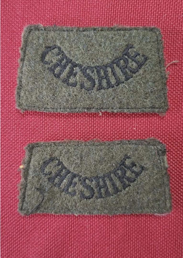 CHESHIRE REGIMENT EARLY WAR SLIP ON`s