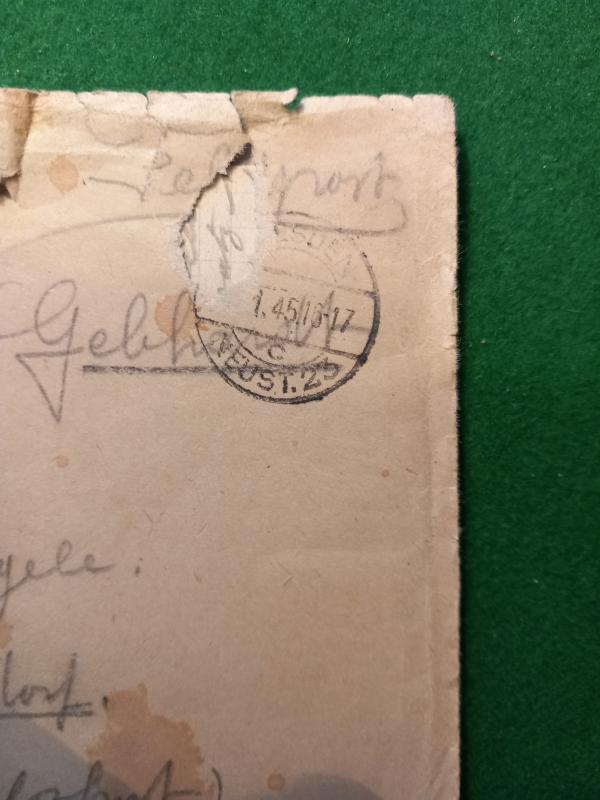 SS FELD POST LETTERS 1945 DRESDEN