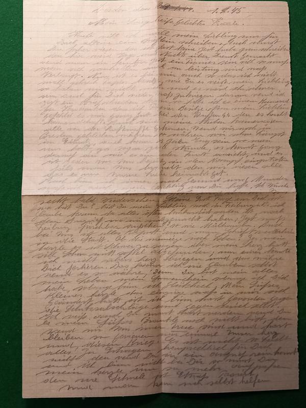 SS FELD POST LETTERS 1945 DRESDEN