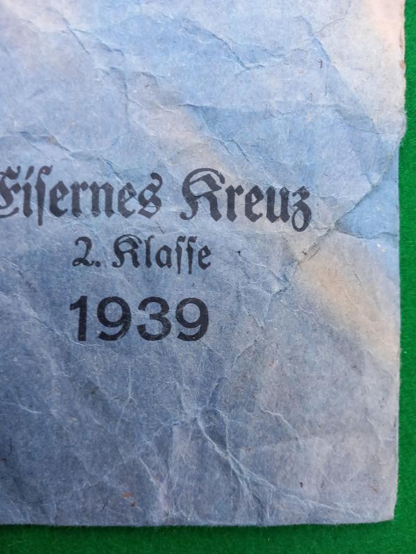 IRON CROSS 2nd CLASS PAPER PACKET