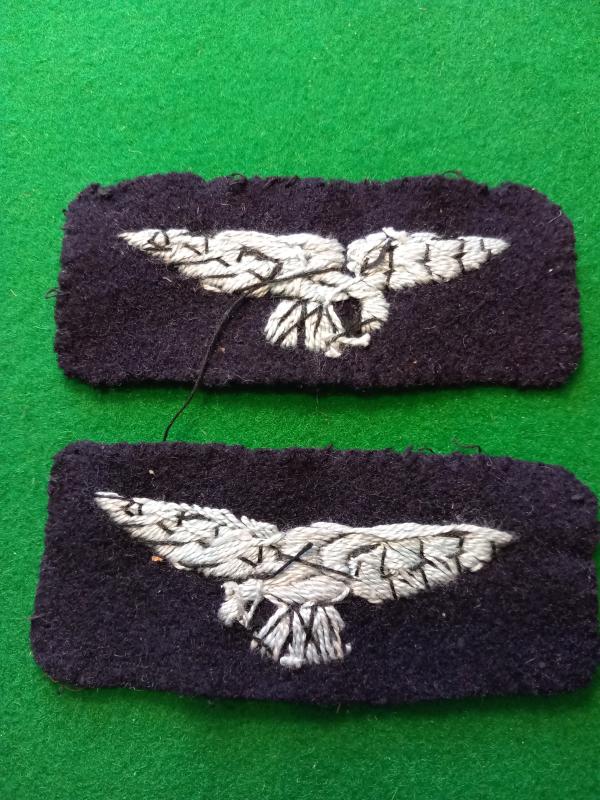 EARLY 1920`s R.A.F CLOTH ALBATROSS PAIR