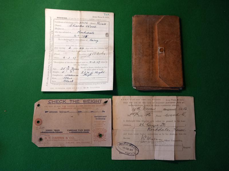 9th DEVONSHIRE REGIMENT 1st DAY OF THE SOMME CASUALTY PAPERWORK LOT