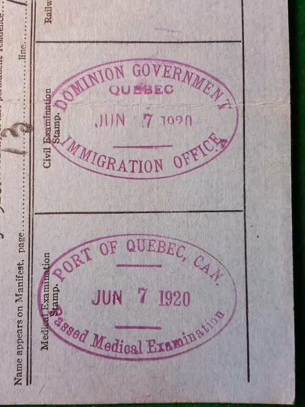 ROYAL ENGINNERS IMMIGRATION TO POST WAR CANADA