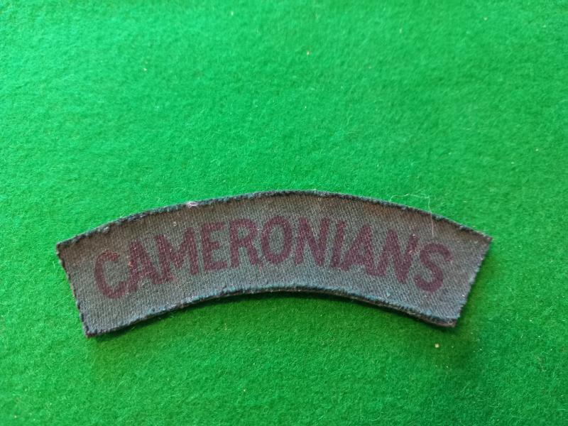 PRINTED CAMERONIANS CLOTH SHOULDER TITLE.